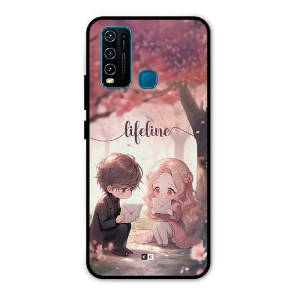 Cute Anime Couple Metal Back Case for Vivo Y30