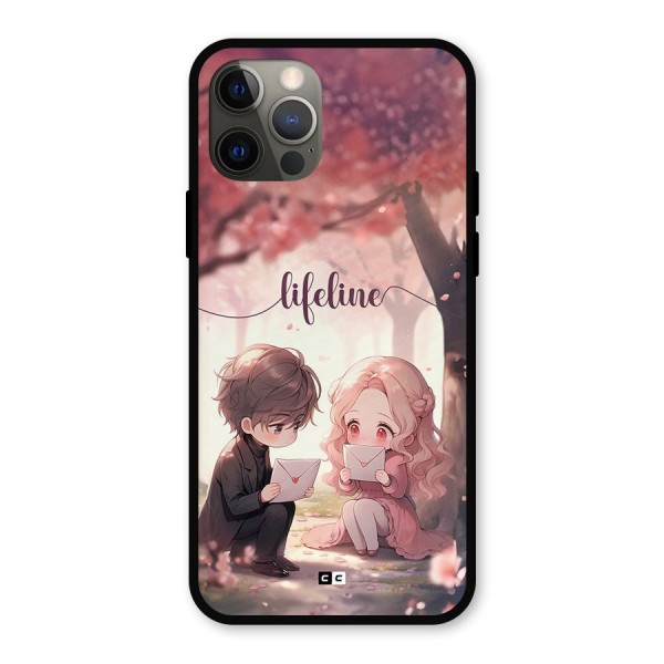 Cute Anime Couple Metal Back Case for iPhone 12 Pro