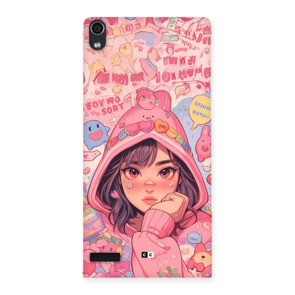 Cute Anime Girl Back Case for Ascend P6