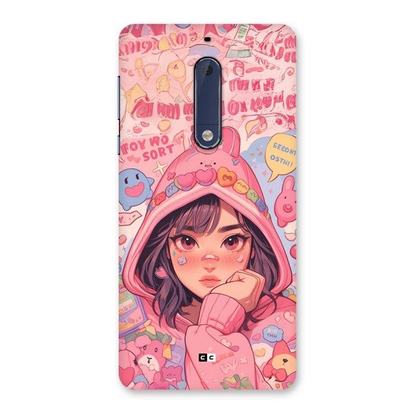 Cute Anime Girl Back Case for Nokia 5