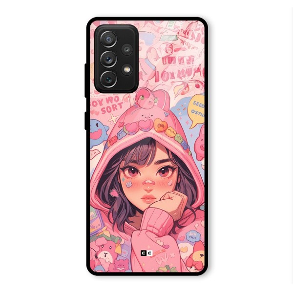 Cute Anime Girl Glass Back Case for Galaxy A72