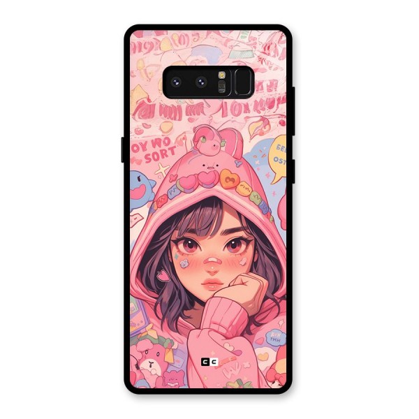 Cute Anime Girl Glass Back Case for Galaxy Note 8