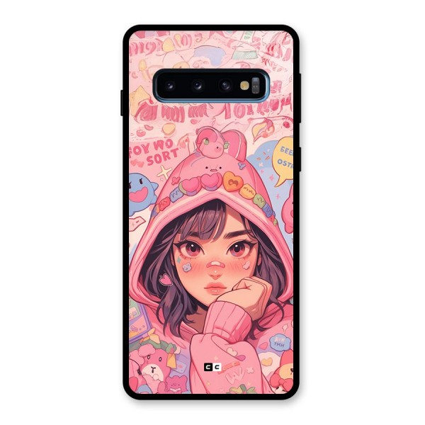 Cute Anime Girl Glass Back Case for Galaxy S10