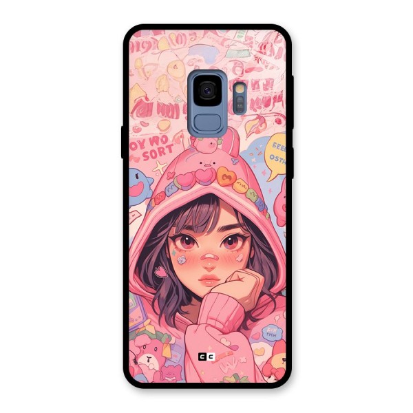Cute Anime Girl Glass Back Case for Galaxy S9