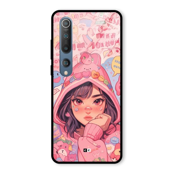 Cute Anime Girl Glass Back Case for Mi 10
