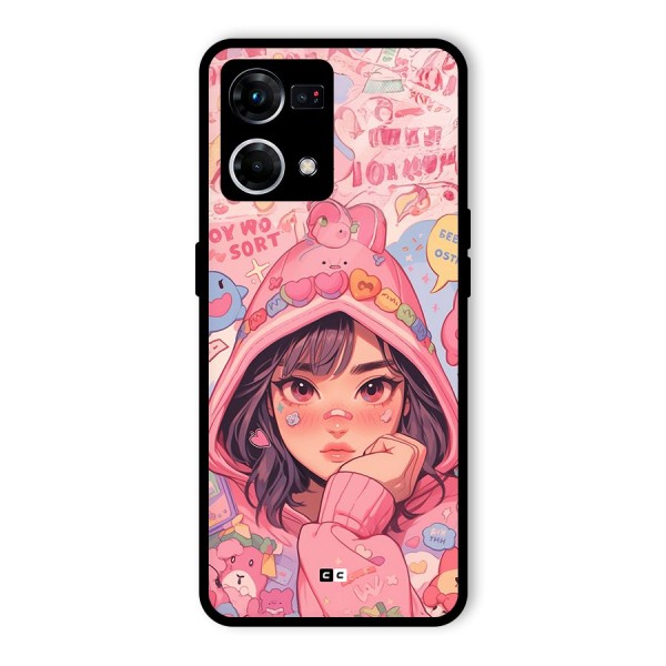 Cute Anime Girl Glass Back Case for Oppo F21 Pro 4G