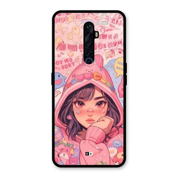 Cute Anime Girl Glass Back Case for Oppo Reno2 F