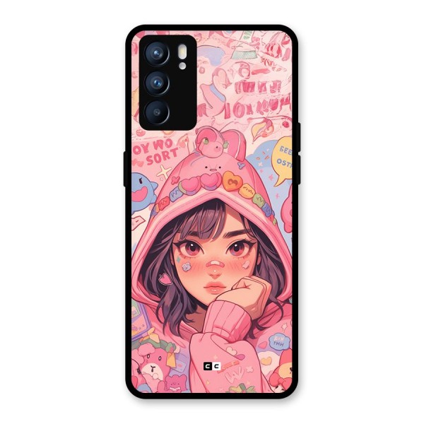 Cute Anime Girl Glass Back Case for Oppo Reno6 5G