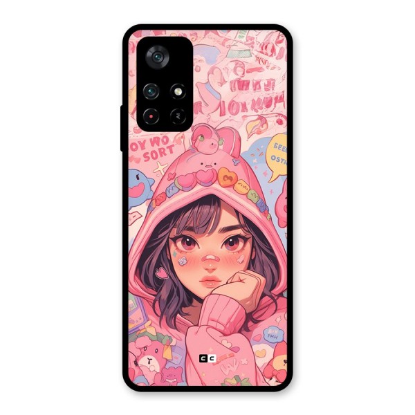 Cute Anime Girl Glass Back Case for Poco M4 Pro 5G