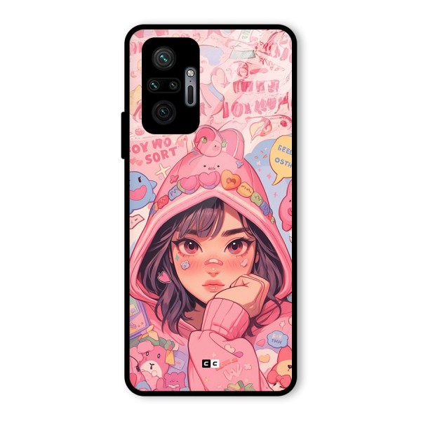 Cute Anime Girl Glass Back Case for Redmi Note 10 Pro Max