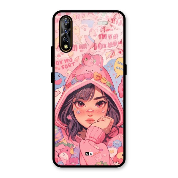 Cute Anime Girl Glass Back Case for Vivo S1