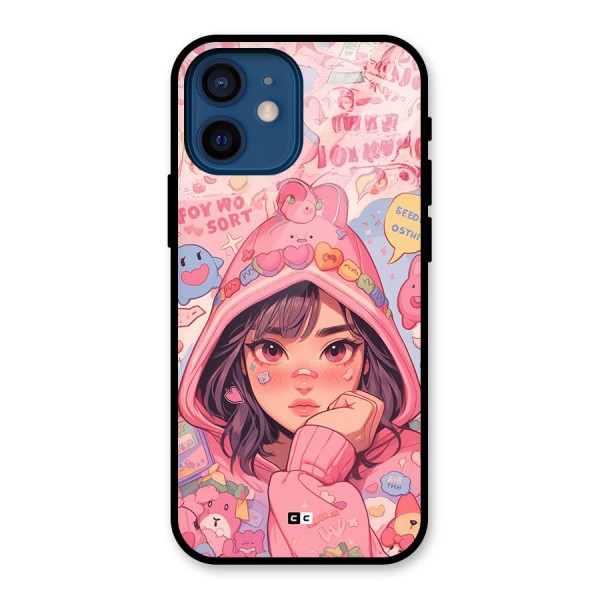 Cute Anime Girl Glass Back Case for iPhone 12 Mini