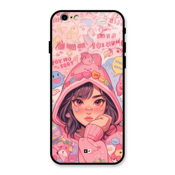 Cute Anime Girl Glass Back Case for iPhone 6 6S