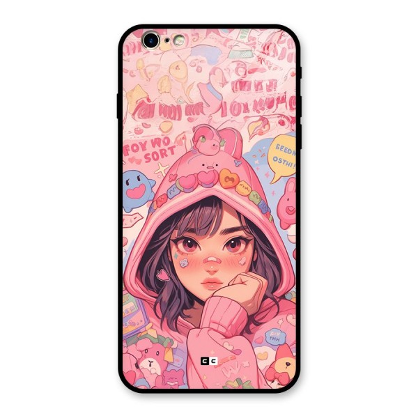 Cute Anime Girl Glass Back Case for iPhone 6 Plus 6S Plus