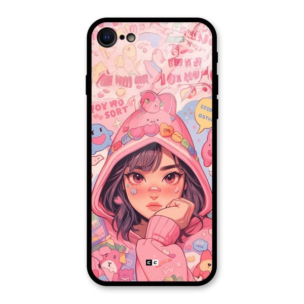 Cute Anime Girl Glass Back Case for iPhone 7