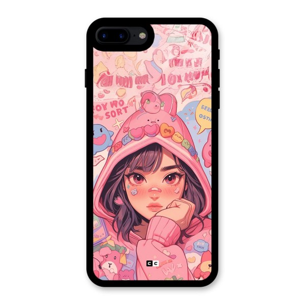 Cute Anime Girl Glass Back Case for iPhone 7 Plus