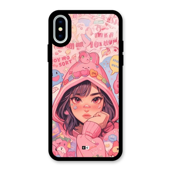 Cute Anime Girl Glass Back Case for iPhone XS