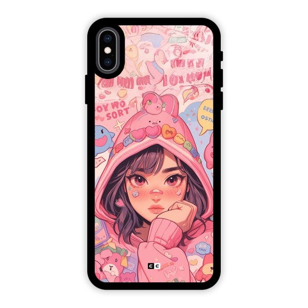 Cute Anime Girl Glass Back Case for iPhone XS Max