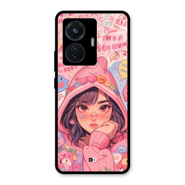 Cute Anime Girl Glass Back Case for iQOO Z6 44W