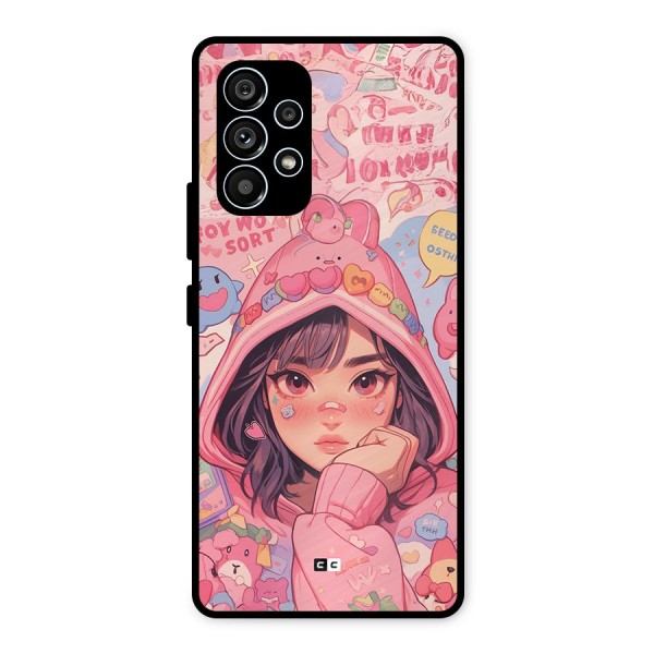Cute Anime Girl Metal Back Case for Galaxy A53 5G
