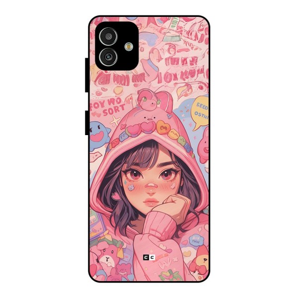 Cute Anime Girl Metal Back Case for Galaxy M13 5G