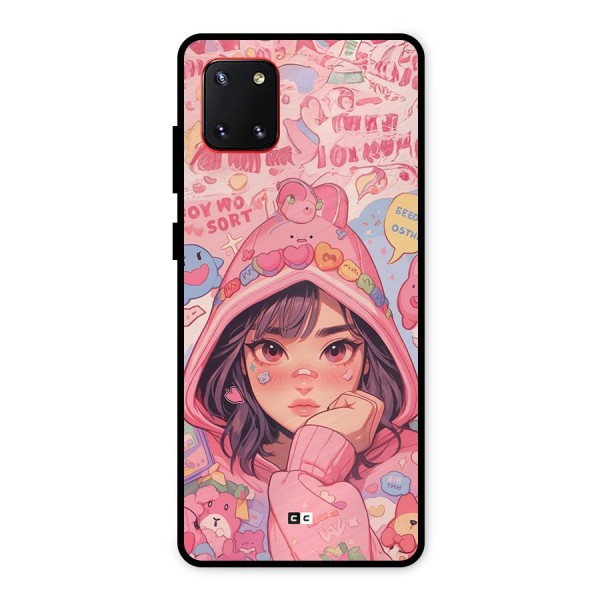 Cute Anime Girl Metal Back Case for Galaxy Note 10 Lite