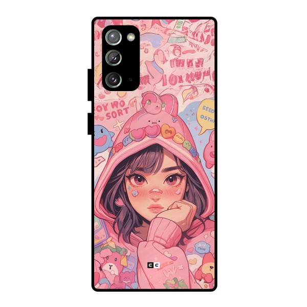 Cute Anime Girl Metal Back Case for Galaxy Note 20