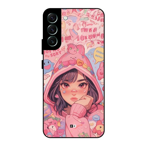 Cute Anime Girl Metal Back Case for Galaxy S22 Plus 5G