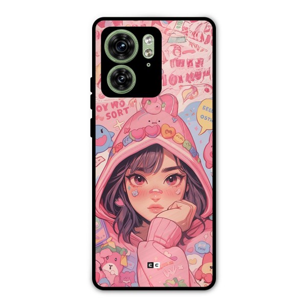 Cute Anime Girl Metal Back Case for Motorola Edge 40 5G