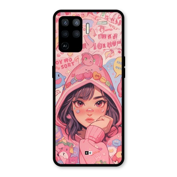 Cute Anime Girl Metal Back Case for Oppo F19 Pro