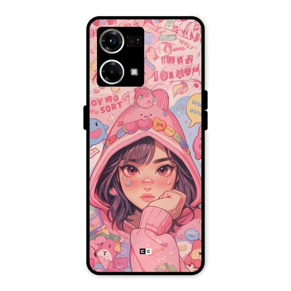 Cute Anime Girl Metal Back Case for Oppo F21 Pro 4G