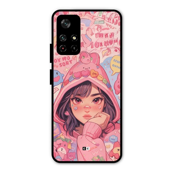 Cute Anime Girl Metal Back Case for Poco M4 Pro 5G