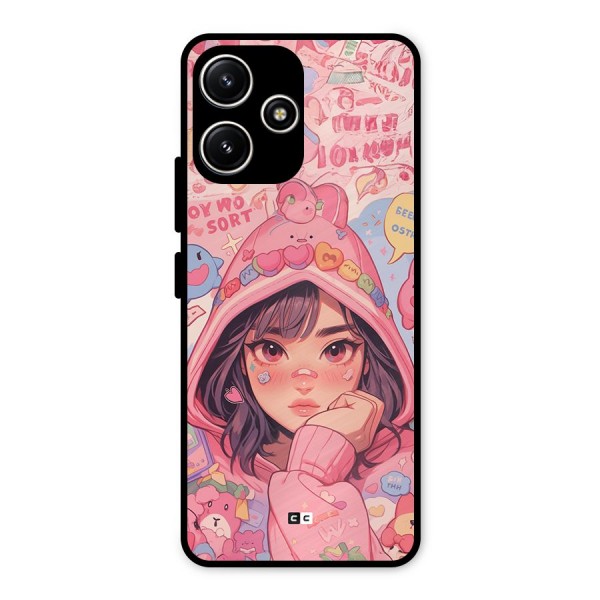 Cute Anime Girl Metal Back Case for Poco M6 Pro