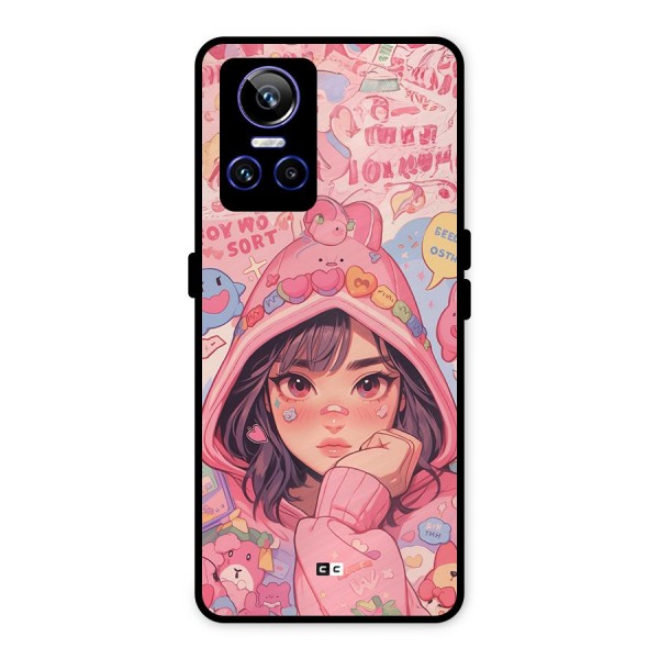 Cute Anime Girl Metal Back Case for Realme GT Neo 3