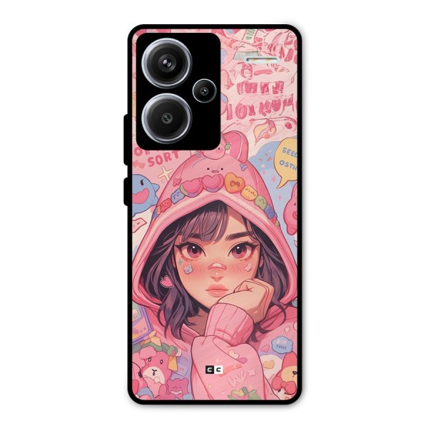 Cute Anime Girl Metal Back Case for Redmi Note 13 Pro Plus