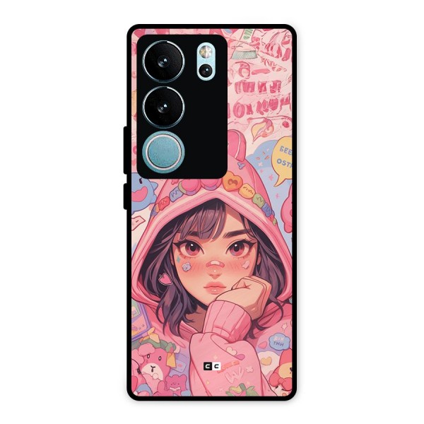 Cute Anime Girl Metal Back Case for Vivo V29