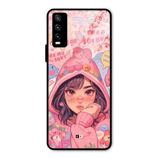 Cute Anime Girl Metal Back Case for Vivo Y20i
