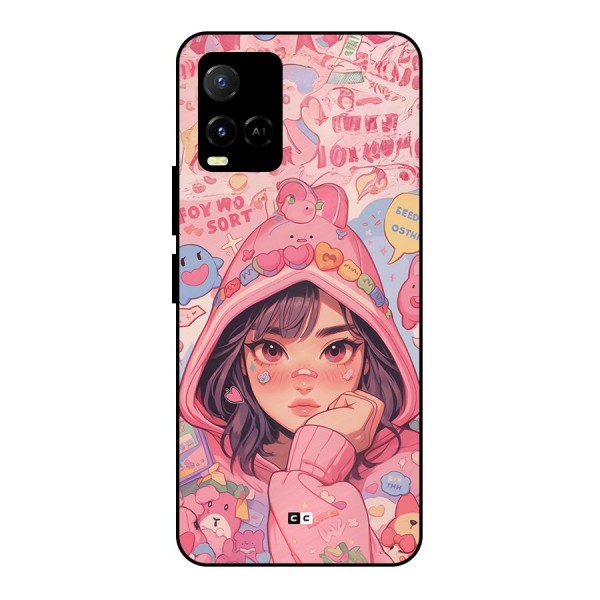 Cute Anime Girl Metal Back Case for Vivo Y21