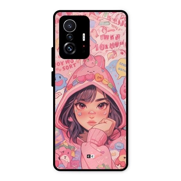 Cute Anime Girl Metal Back Case for Xiaomi 11T Pro