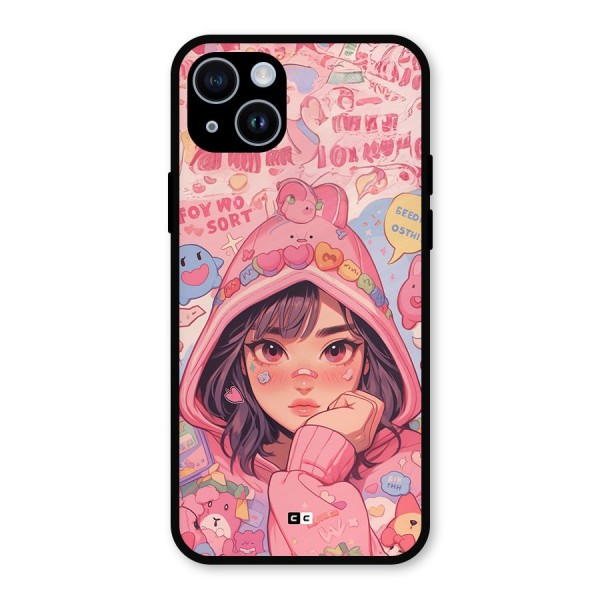 Cute Anime Girl Metal Back Case for iPhone 14