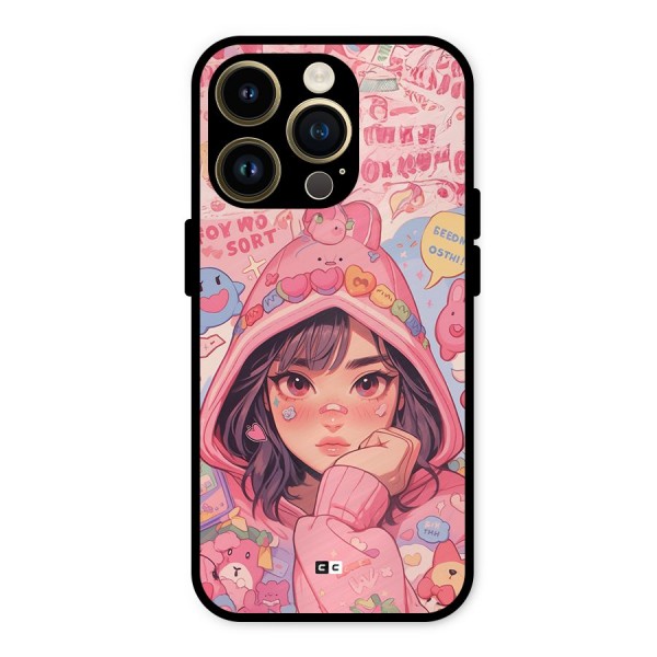 Cute Anime Girl Metal Back Case for iPhone 14 Pro