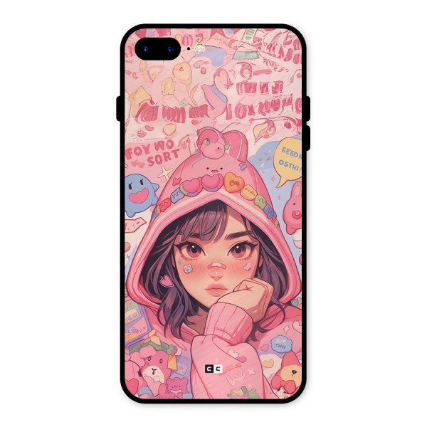 Cute Anime Girl Metal Back Case for iPhone 8 Plus