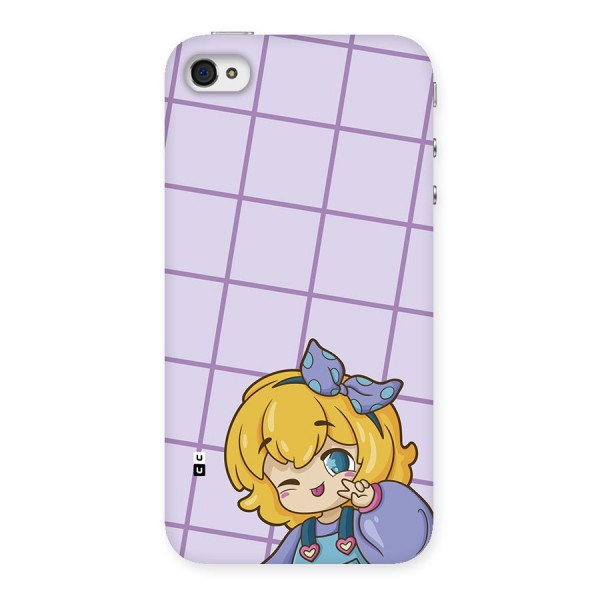 Cute Anime Illustration Back Case for iPhone 4 4s