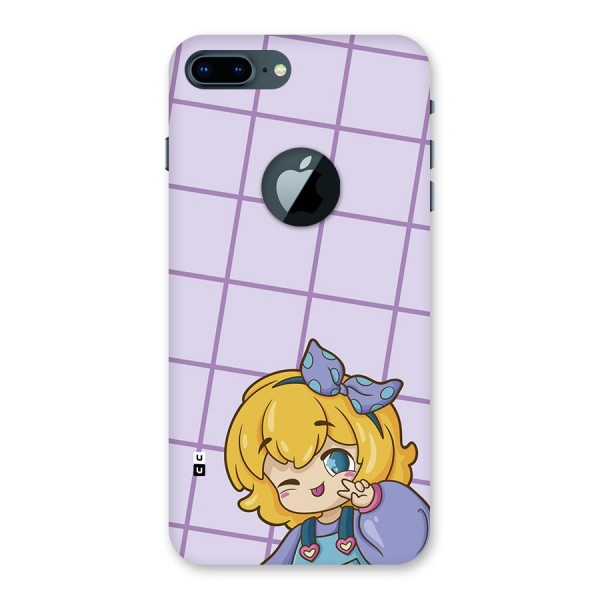 Cute Anime Illustration Back Case for iPhone 7 Plus Logo Cut