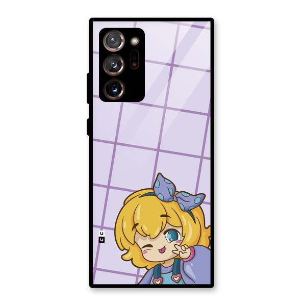Cute Anime Illustration Glass Back Case for Galaxy Note 20 Ultra 5G
