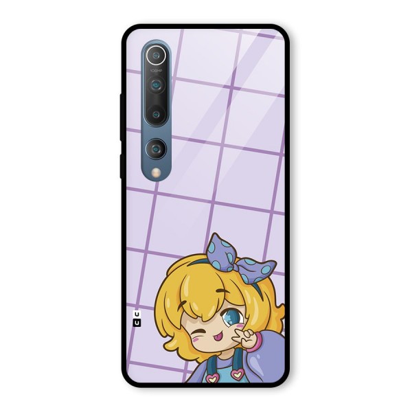 Cute Anime Illustration Glass Back Case for Mi 10