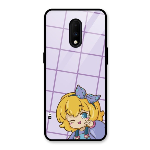 Cute Anime Illustration Glass Back Case for OnePlus 7