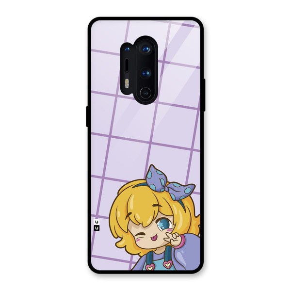Cute Anime Illustration Glass Back Case for OnePlus 8 Pro