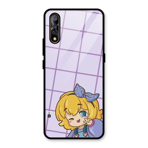 Cute Anime Illustration Glass Back Case for Vivo S1