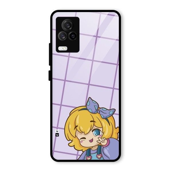 Cute Anime Illustration Glass Back Case for Vivo iQOO 7 Legend 5G